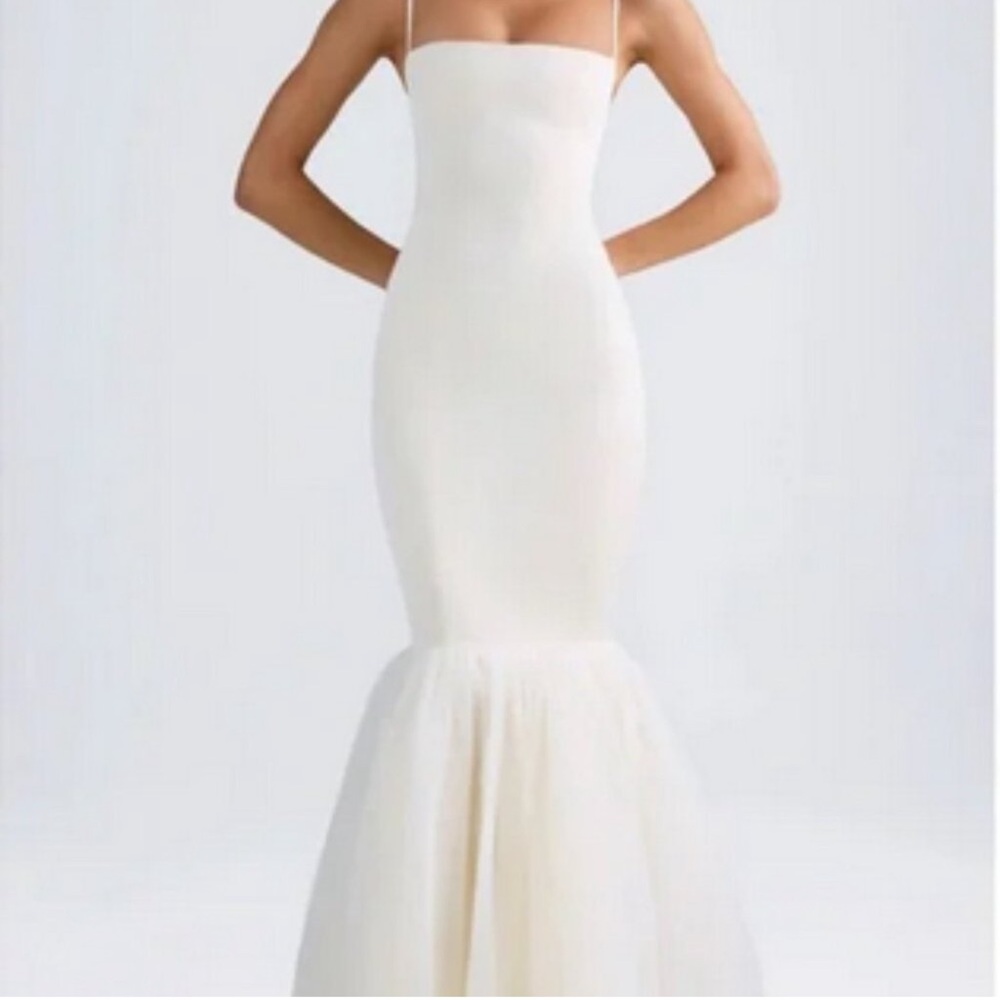 Oh Polly White Strapless Mermaid Maxi Dress